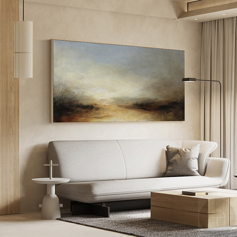 Modern Abstract Seascape Painting Contemporary Abstract Art Sunset Canvas Wall Art