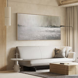 Contemporary Grey Abstract Art Modern Canvas Wall Art Grey Abstract Seascape Painting