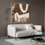 Modern Wabi-sabi Brown Canvas Art Brown White Minimalist Wall Art Acrylic Painting For Livingroom