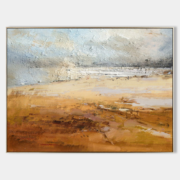 Beach Scene Painting Extra Large Modern Beach art Horizontal Seascape Painting