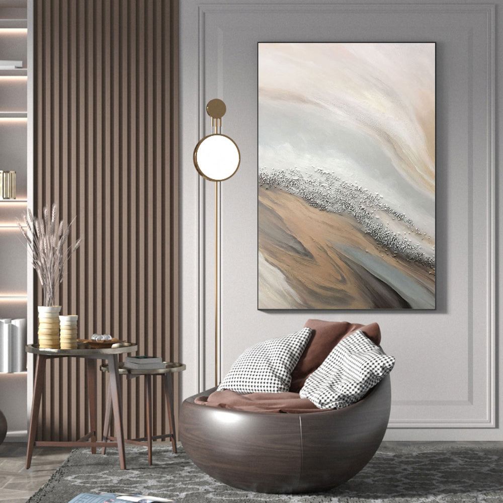 Abstract Grey Canvas Painting Large Original Acrylic Abstract Canvas Art Modern Abstract Painting 