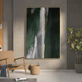 Large Contemporary Art Dark Green Abstract Canvas Art Huge Modern Abstract Paitning For Livingroom