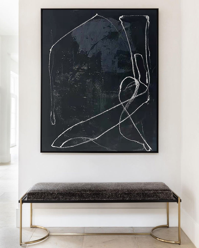 Black Textured Minimalist Art Rich Textured Wall Art Minimalist Painting Large Canvas Wall Art