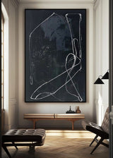 Black Textured Minimalist Art Rich Textured Wall Art Minimalist Painting Large Canvas Wall Art