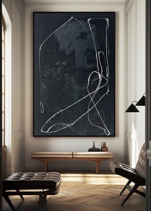 Black Textured Minimalist Art Rich Textured Wall Art Minimalist Painting Large Canvas Wall Art