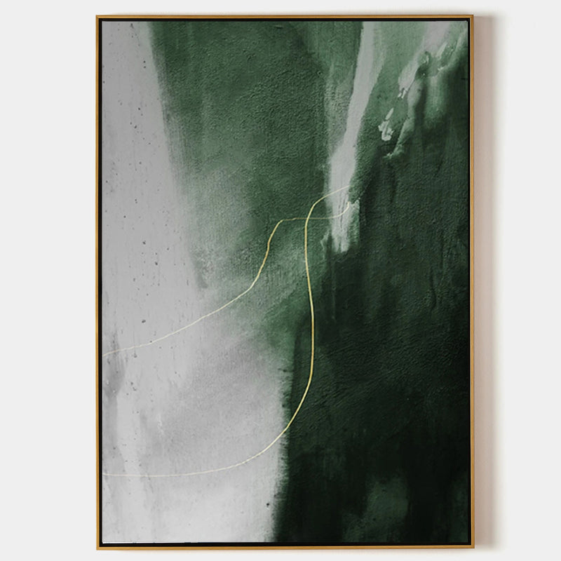 Green Canvas Painting Acrylic Large Vertical Green Wall Art Canvas Abstract Wall Art For Living Room