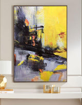 Purple Yellow Abstract Art Orange Abstract Painting Abstract Wall Decor