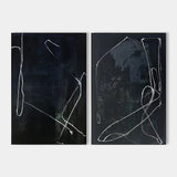 Modern Black Abstract Wall Art Set Of 2 Minimalist Art Large Black Minimalist Wall Art