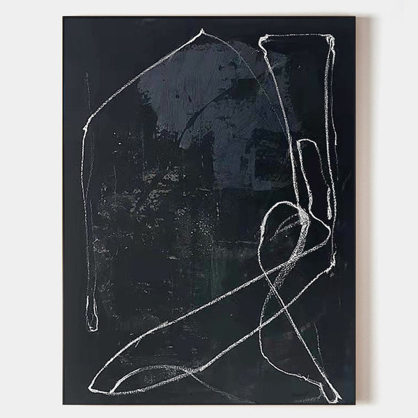 Black Textured Minimalist Art Rich Textured Wall Art Minimalist Painting Large Canvas Wall Art