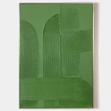 Large Textured Painting Green Abstract Wall Art Minimalist Acrylic Abstract Painting For Sale