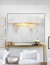 Impression Sunrise Painting On Canvas Abstract Beach Art Yellow White