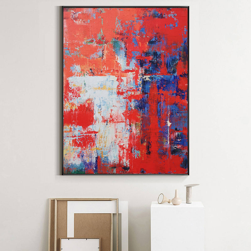 Red Abstract Painting Oversized Abstract Canvas Art Textured Abstract Painting Modern Abstract Painting Large Canvas Art For Living Room