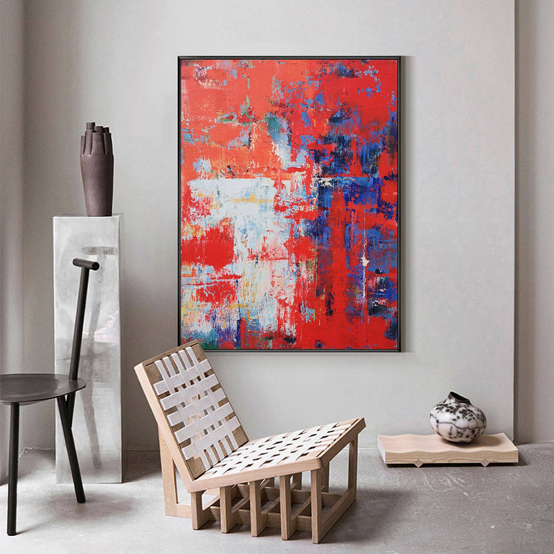 Red Abstract Painting Oversized Abstract Canvas Art Textured Abstract Painting Modern Abstract Painting Large Canvas Art For Living Room