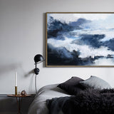 Abstract Horizontal  Black And Blue Wall Art Abstract Landscape Paintings 