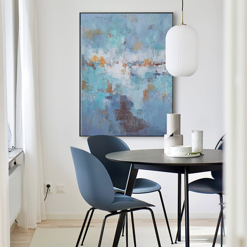 Big Acrylic Seascape Abstract Paintings Extra Large Coastal Wall Art Canvas