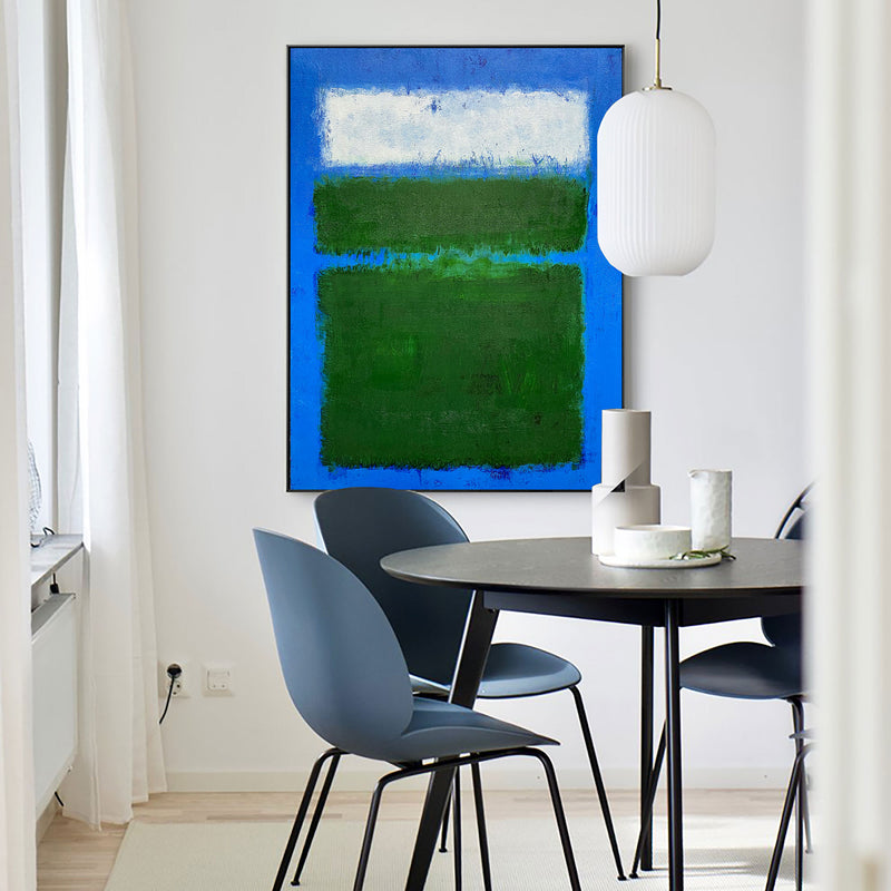 Blue And Green Minimalist Acrylic Painting On Canvas Extra Large Minimal Canvas Art Abstract Minimalist Modern Wall Art