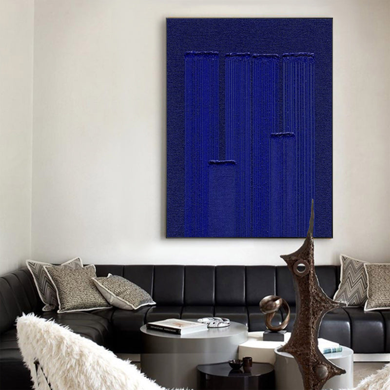 Large Klein Blue Painting Modern Minimalist Painting Klein Blue 3D Textured Painting For Sale