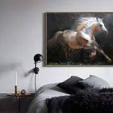 Modern Oil White Horse Painting Wild Horse Canvas Wall Art Large Horse Wall Art For Livingroom