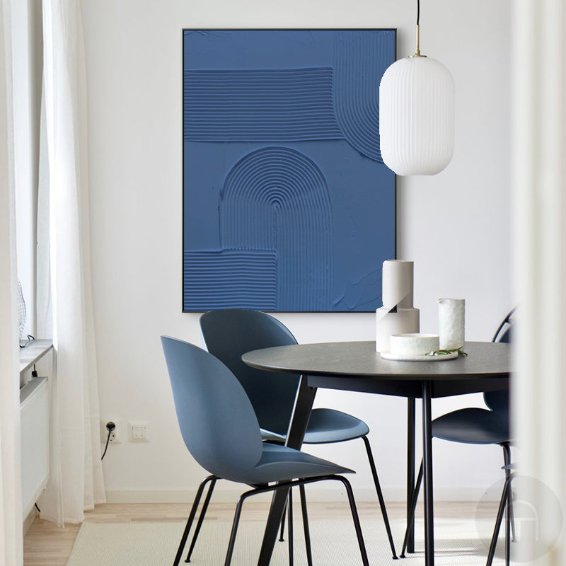 3D Blue Modern Minimalist Art Painting Texture Canvas Painting Abstract Acrylic Painting 