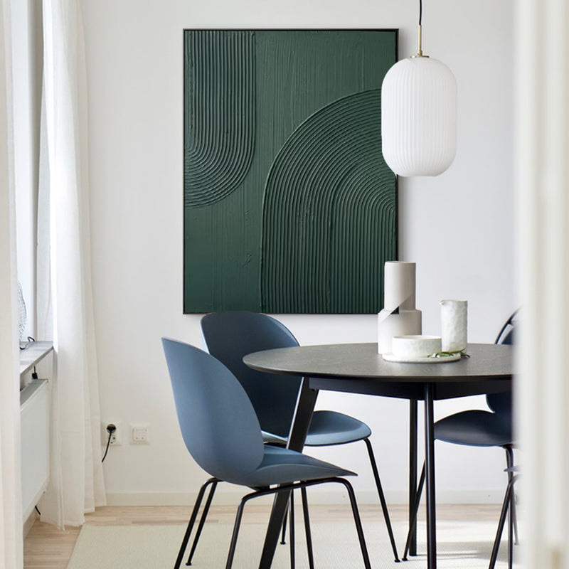 3D Green Minimalist Wall Art Rich Textured Abstract Artwork Acrylic Painting For Living Room