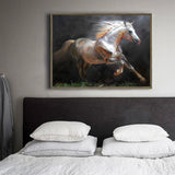 Modern Oil White Horse Painting Wild Horse Canvas Wall Art Large Horse Wall Art For Livingroom