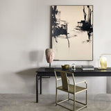 Contemporary Minimalist Art Painting Black And White Abstract Canvas Wall Art For Sale