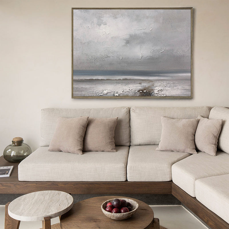 Large Grey Landscape Wall Art Modern Acrylic Paintings Livingroom Canvas Artwork For Sale