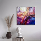 Pink And Blue Wall Art Purple And Gold Abstract Art Colorful Canvas Art