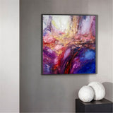 Pink And Blue Wall Art Purple And Gold Abstract Art Colorful Canvas Art