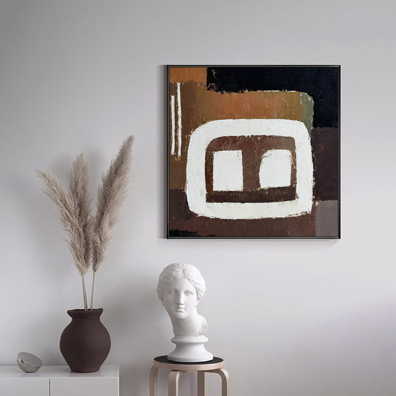 Large Brown Abstract Wall Art, Original abstract painting on canvas, Brown Minimalist Canvas Art