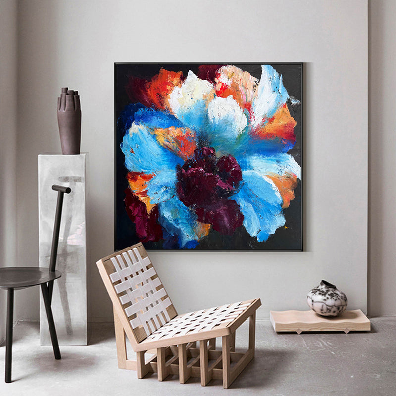 Large Colorful Canvas Wall Art Modern Abstract Flower Wall Art Acrylic Painting For Livingroom