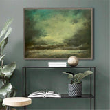 Impressionist Seascape Paintings Large Green Beach Canvas Wall Art Modern Beach Art