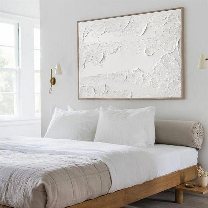 Large White Modern Abstract Painting On Canvas Extra Large Abstract Art Canvas Painting For Living Room