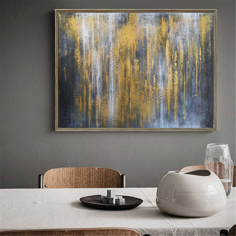 Extra Large Gray And Gold Wall Art Oversized Wall Art For Living Room