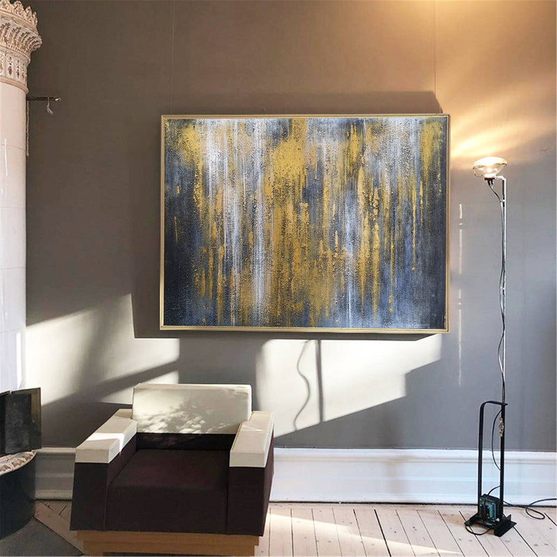 Extra Large Gray And Gold Wall Art Oversized Wall Art For Living Room