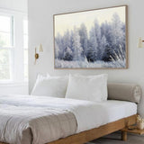 Snow Covered Pine Trees Canvas Wall Art Winter White Snowscape Canvas Art Large Acrylic Painting