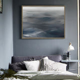 Modern Blue Grey Abstract Wall Art Livingroom Canvas Wall Art Large Acrylic Painting For Sale