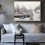 Winter White Snowscape Canvas Art White Snow Covered Pine Trees Canvas Wall Art For Sale