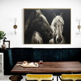 Large Running Horses Canvas Art Wild Horse Wall Art Black And White Horse Oil Painting For Sale