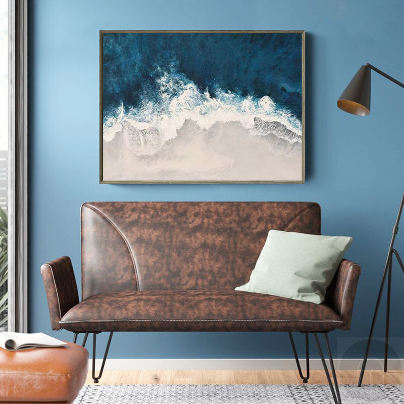 Extra Large Beach Canvas Art Abstract Coastal  Wall Art Modern Seascape Paintings