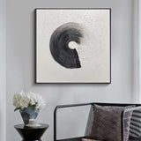 Black And White Abstract Art Painting Minimalist Wall Art Framed Canvas Art | Artexplore