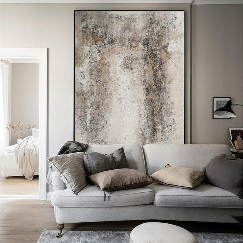 Large Beige And Gold Abstract Painting On Canvas Contemporary Abstract Painting Extra Large Modern Abstract Art Big Painting For Living Room