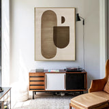 Wabi-sabi Minimalist Painting Brown And Beige Minimalist Art Large Canvas Wall Art For Living Room