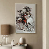 Running Horses Oil Painting Heavy Textured Horses Canvas Art Large Wild Horses Wall Art For Sale