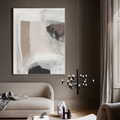 Beige Wabi-sabi Styling Canvas Wall Art Large Neutral Acrylic Painting Minimalist Art For Sale