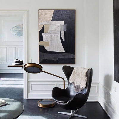 Large Black Beige Artwork Textured Abstract Wall Art Abstract Acrylic Painting Canvas Livingroom Artworks 
