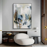 Grey Blue Abstract Original Painting Contemporary Art Living Room Wall Art For Sale