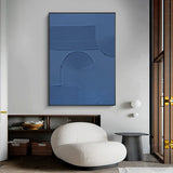 3D Blue Modern Minimalist Art Painting Texture Canvas Painting Abstract Acrylic Painting 