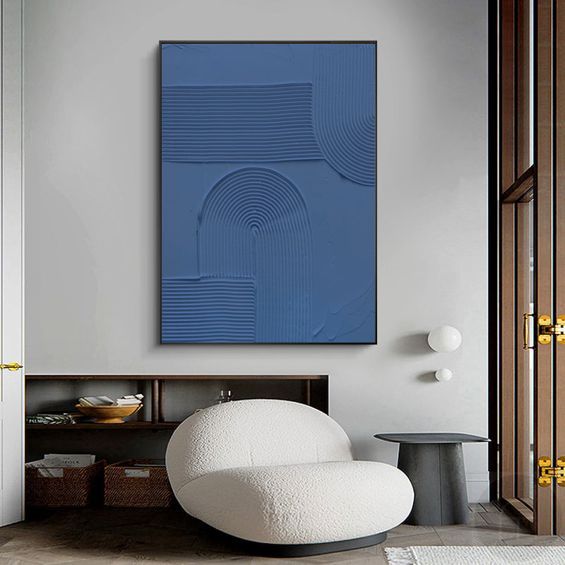 3D Blue Modern Minimalist Art Painting Texture Canvas Painting Abstract Acrylic Painting 