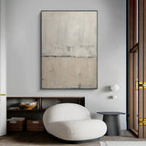 Wabi-sabi Beige Grey Wall Art Minimalist Painting On Canvas Large Canvas Art For Livingroom